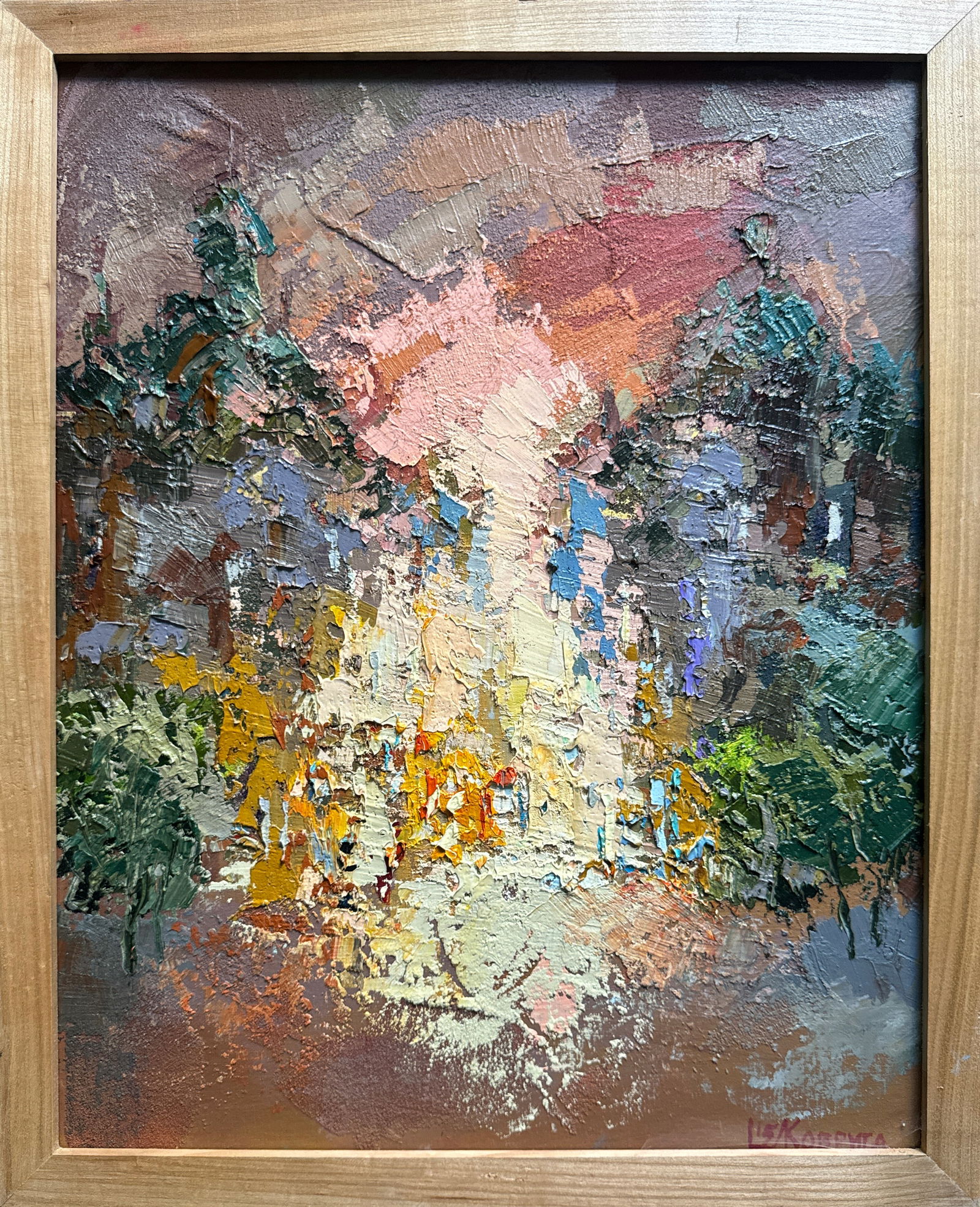 Abstract Oil painting with frame Cityscape K. Leonid (1 of 10)
