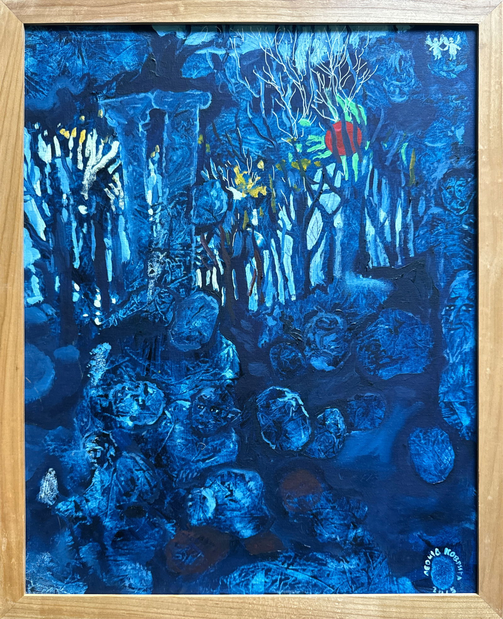 Abstract Oil painting with frame Boulders K. Leonid (1 of 11)