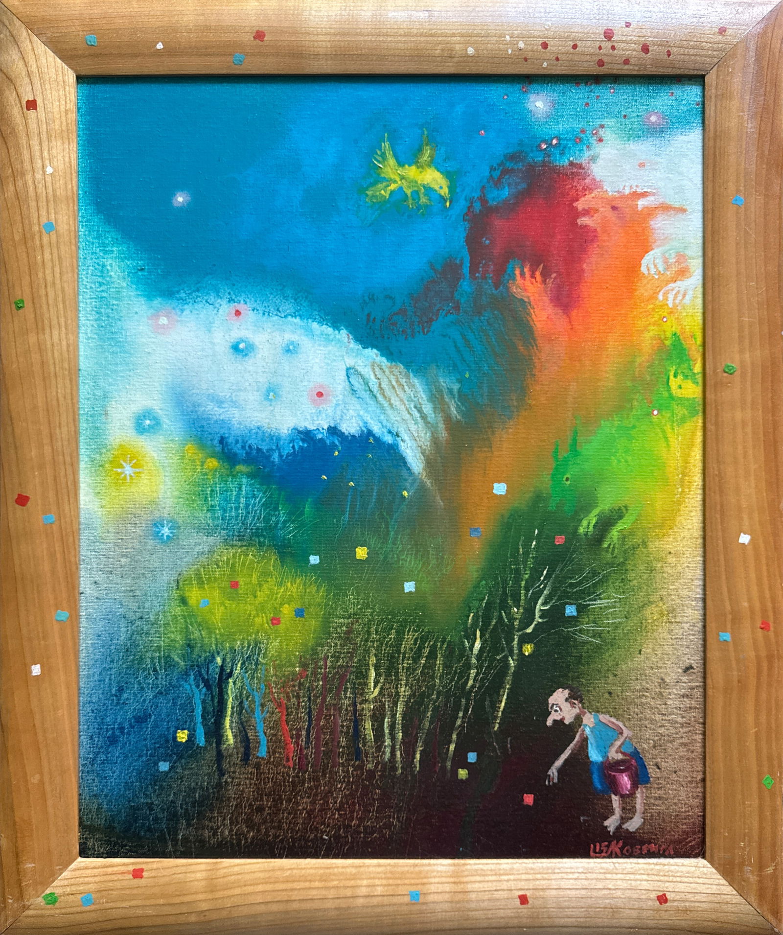 Abstract Oil painting with frame Harvesting the fruit K. Leonid: Title: Abstract Oil painting with frame Harvesting the fruit K. Leonid Description: 900KK Painter: K. Leonid Size: 50x40 cm/ 19.68x15.74 inches Components: oil, canvas, cardboard Original painting