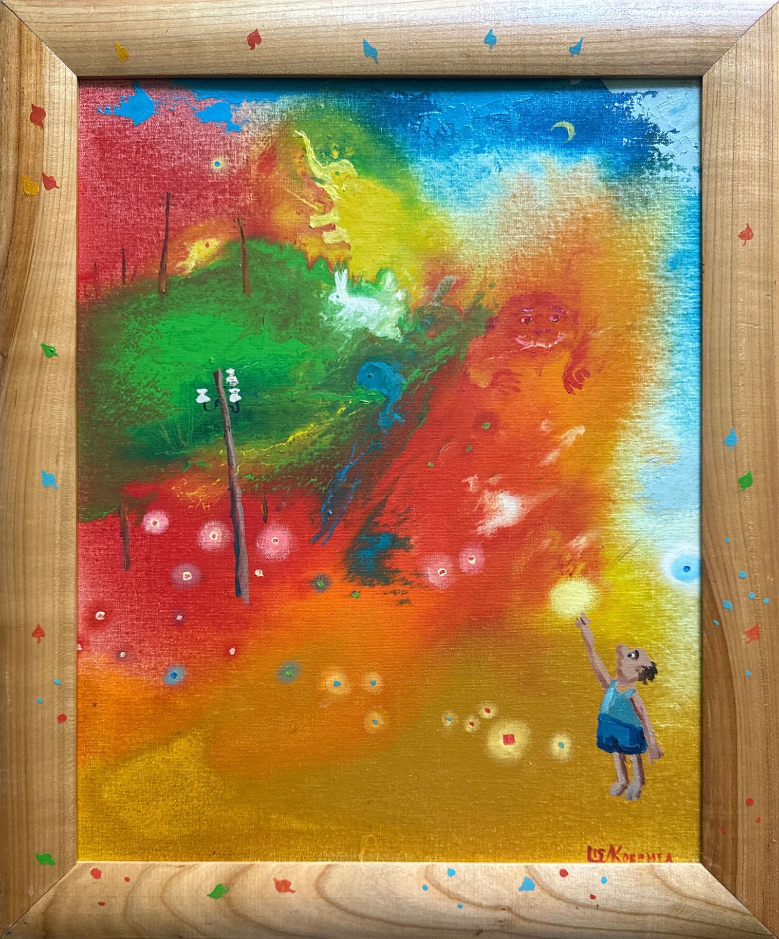 Abstract Oil painting with frame Meadow K. Leonid (1 of 11)