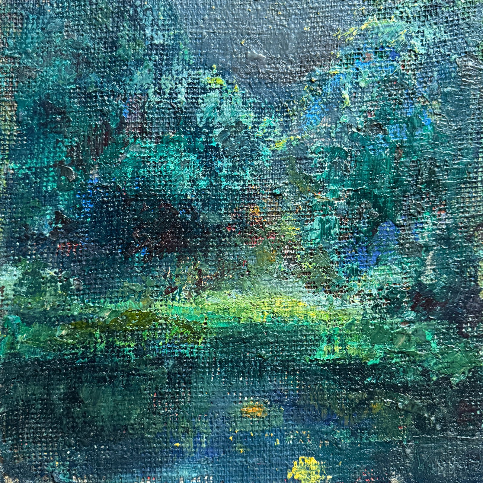 Abstract Oil painting in the middle of a botanical garden K. Leonid (1 of 9)
