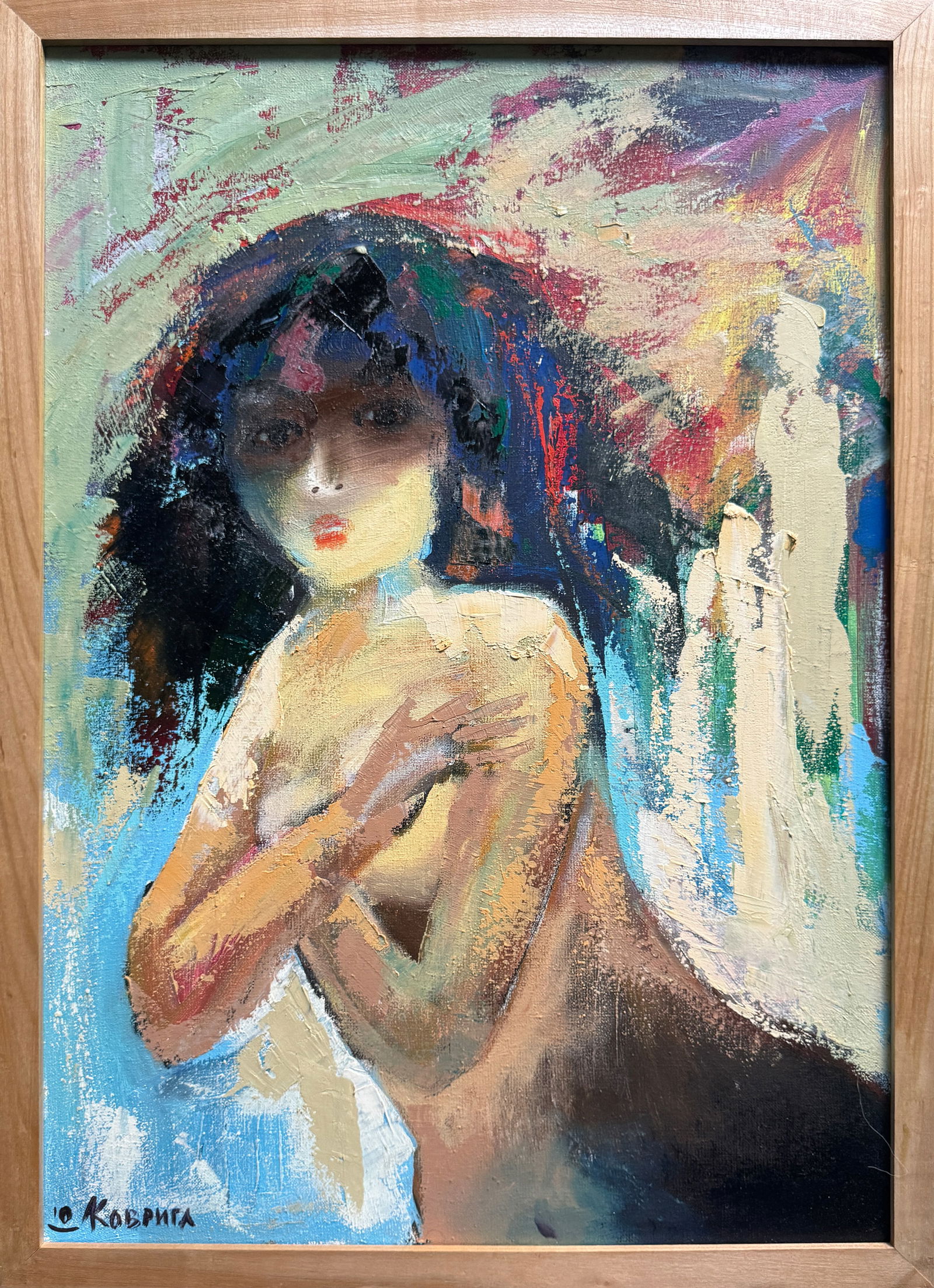 Abstract Oil painting with frame Figure K. Leonid (1 of 12)