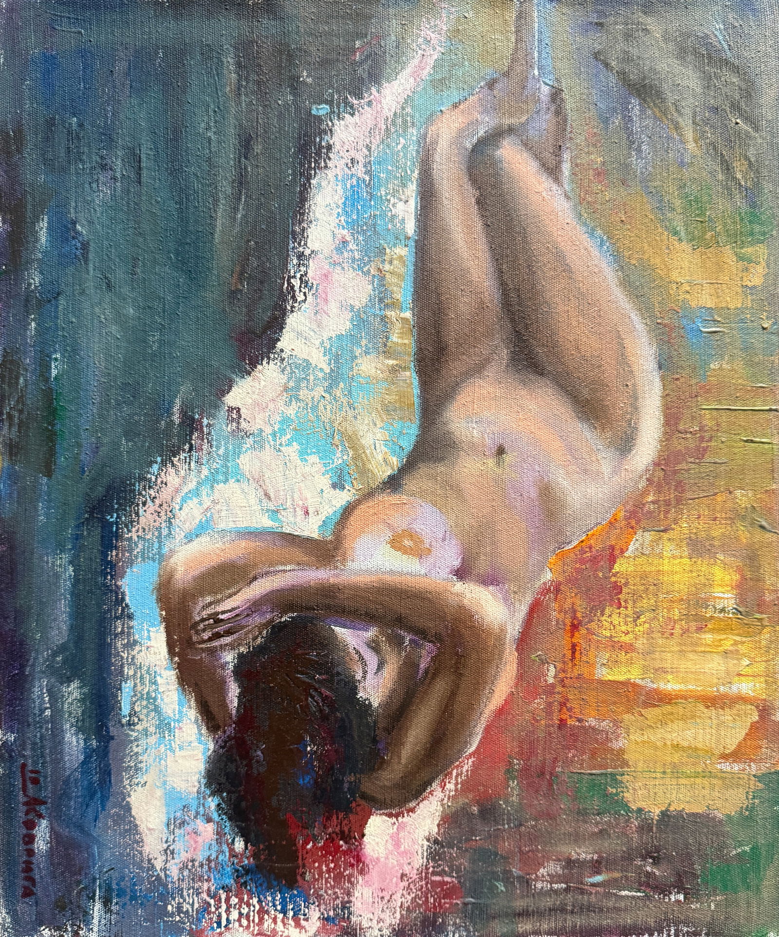 Abstract Oil painting with frame lady figures K. Leonid: Title: Abstract Oil painting with frame lady figures K. Leonid Description: 989KK Painter: K. Leonid Size: 60x50 cm/ 23.62x19.68 inches Components: oil, acrylic, canvas Original painting CONDITION: ex