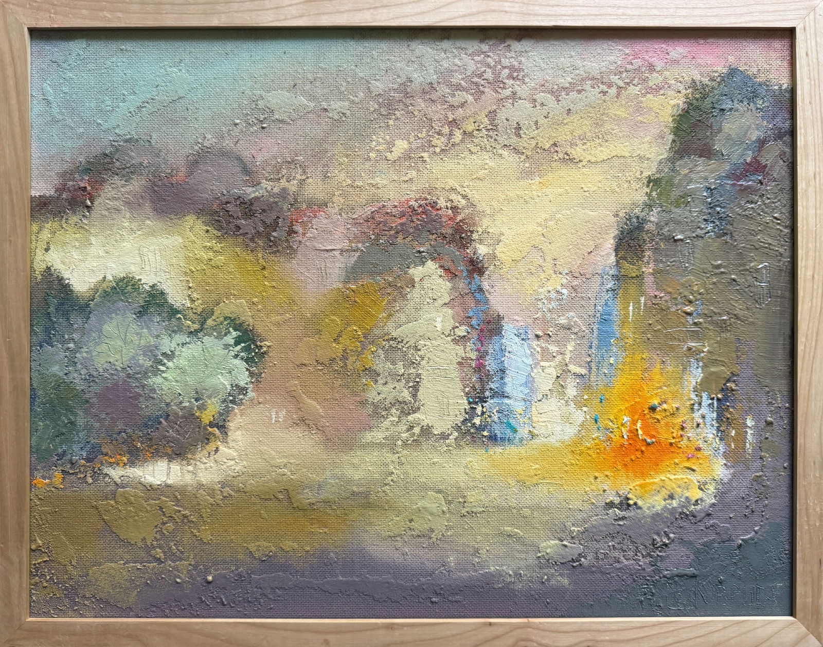 Abstract Oil painting with frame City K. Leonid (1 of 12)
