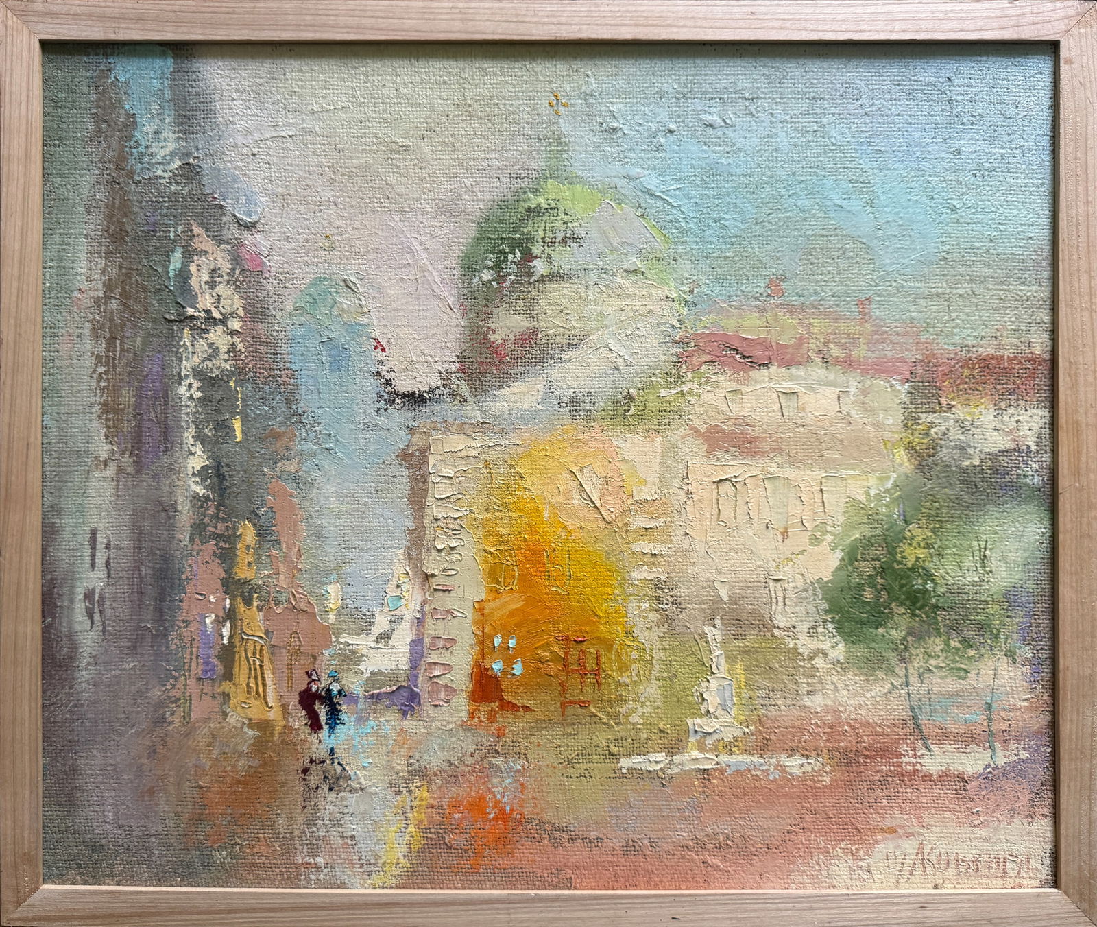Abstract Oil painting with frame Lviv market square K. Leonid (1 of 12)