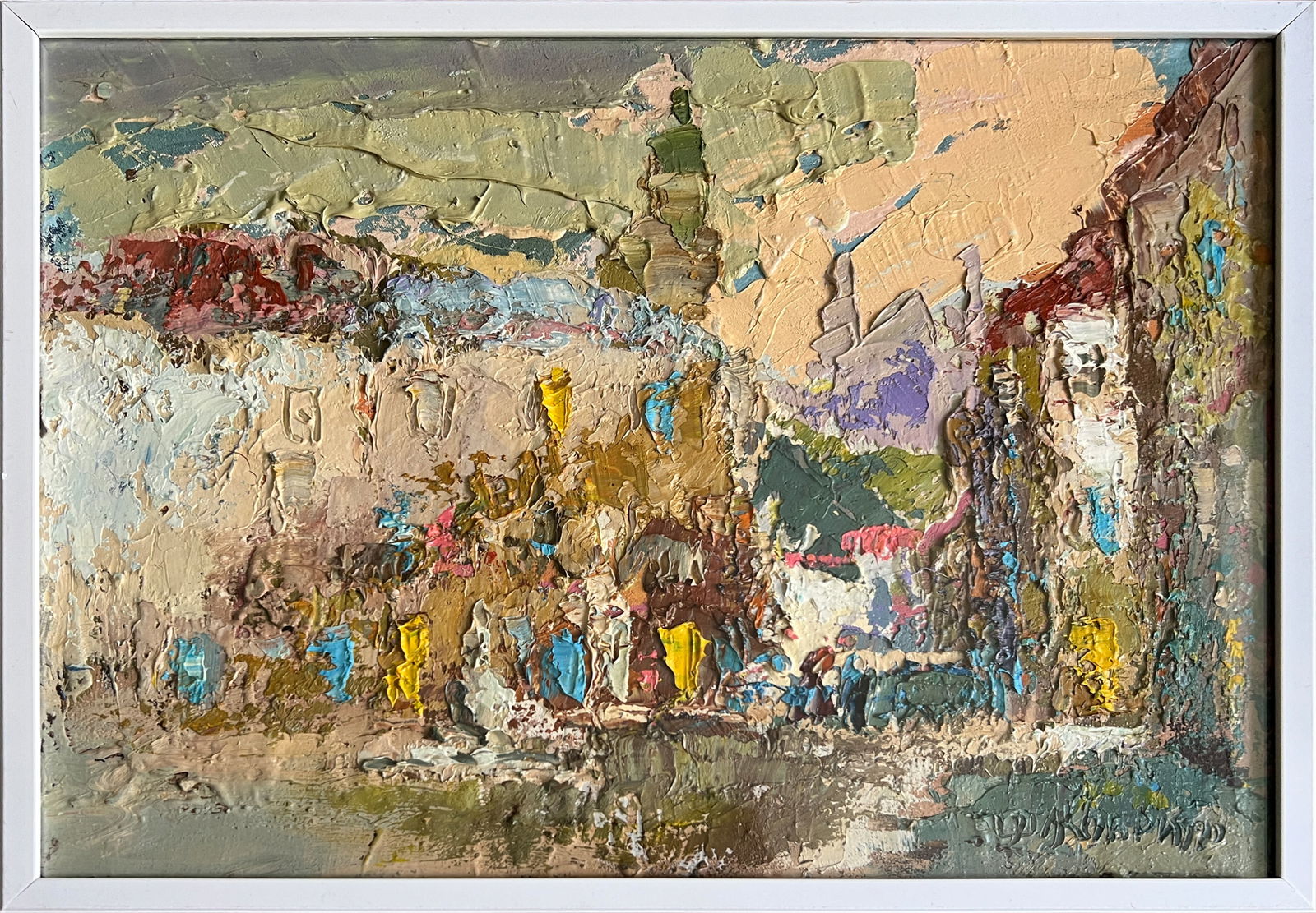 Abstract Oil painting with frame city of Lviv K. Leonid (1 of 7)