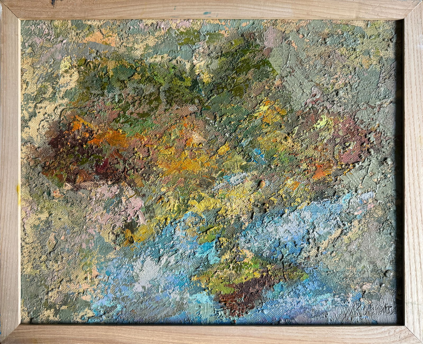Abstract Oil painting with frame Map of Ukraine K. Leonid (1 of 13)