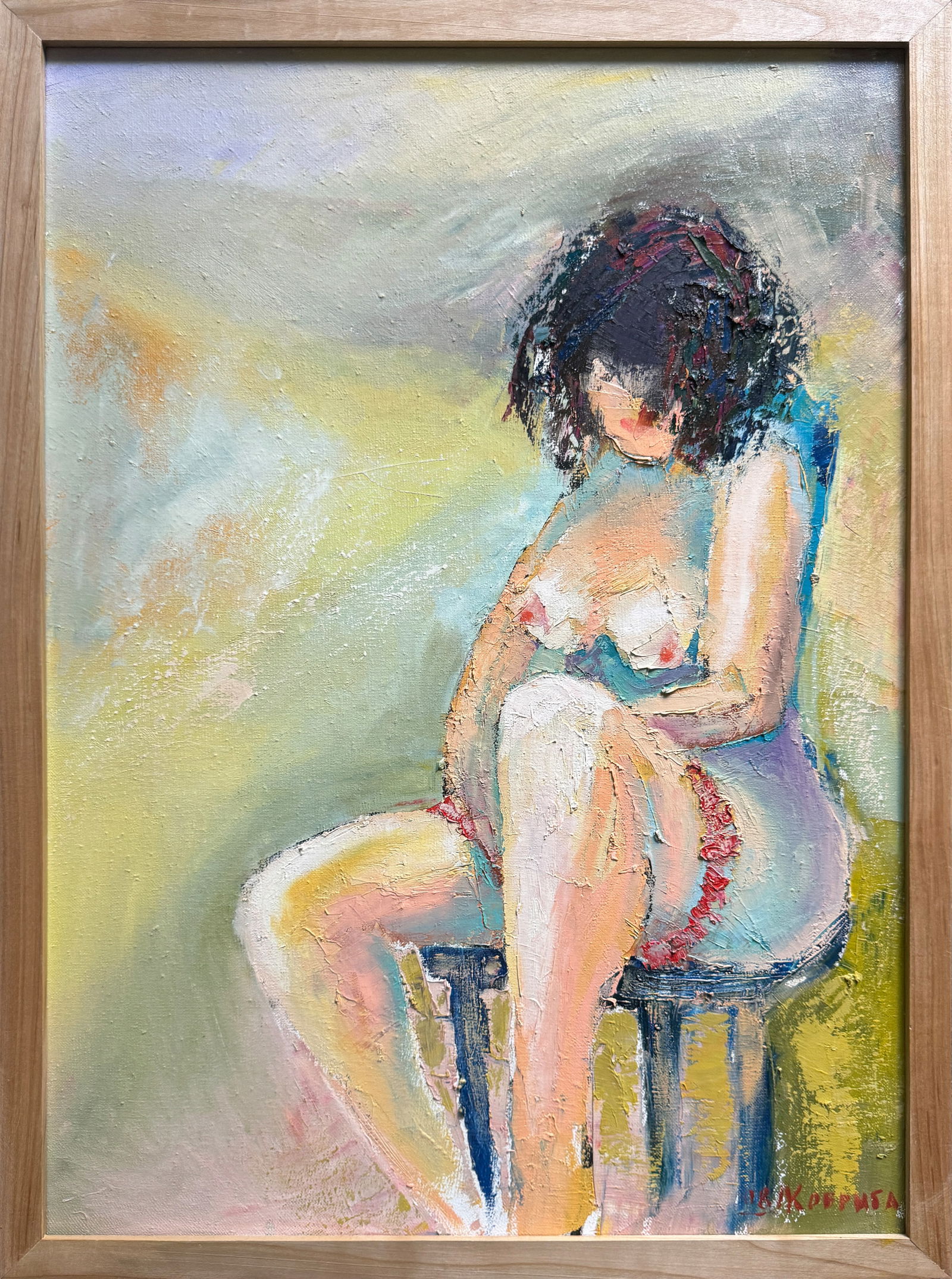 Abstract Oil painting with frame Nu K. Leonid (1 of 11)