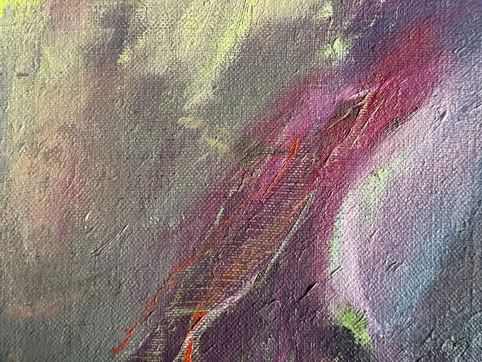 Abstract Oil painting with frame red hat K. Leonid - 5