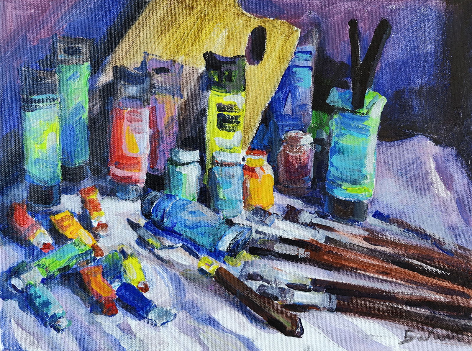 acrylic painting Still life Vyacheslav Petrovich Babac (1 of 2)