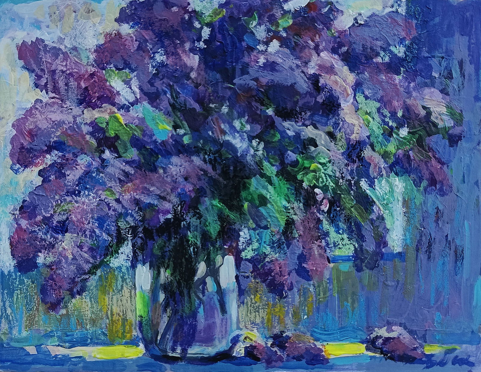 Oil painting Lilac Vyacheslav Petrovich Babac: Title: Oil painting Lilac Vyacheslav Petrovich Babac Description: 159BA Painter: Vyacheslav Petrovick Babac Size: 22x28 cm/8.66x11.02 inches Components: oil, cardboard Original painting from our colle