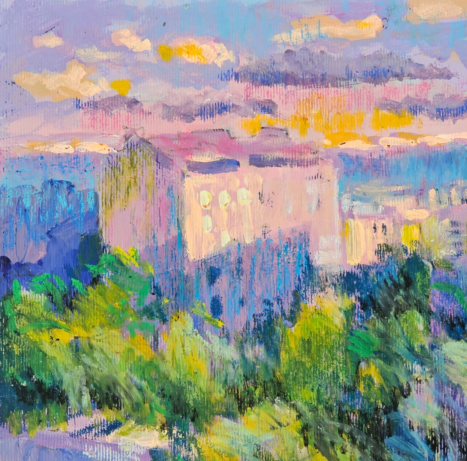 Acrylic painting window landscape Vyacheslav Petrovich Babac - 3