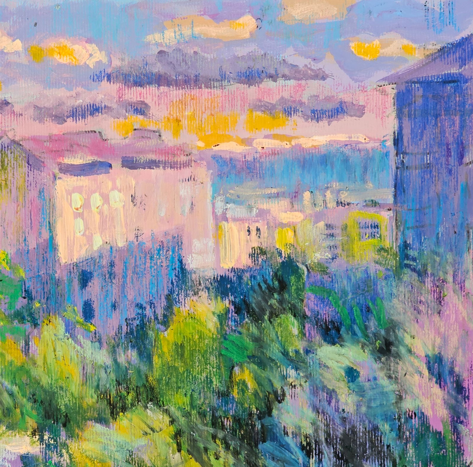 Acrylic painting window landscape Vyacheslav Petrovich Babac - 4