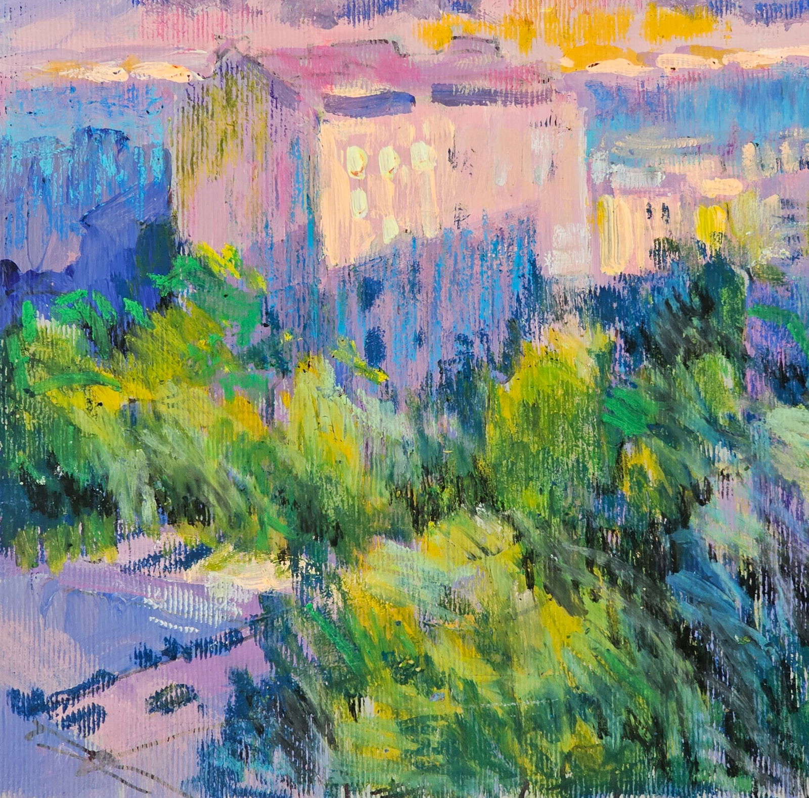 Acrylic painting window landscape Vyacheslav Petrovich Babac - 5