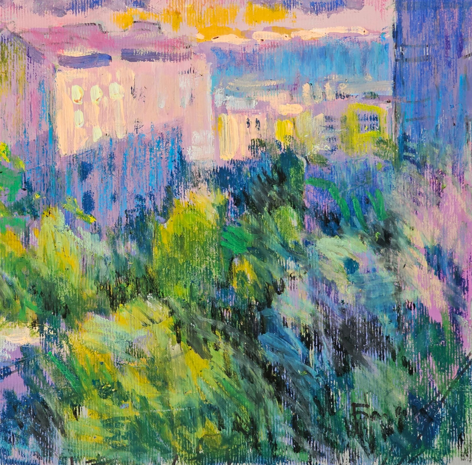 Acrylic painting window landscape Vyacheslav Petrovich Babac - 6