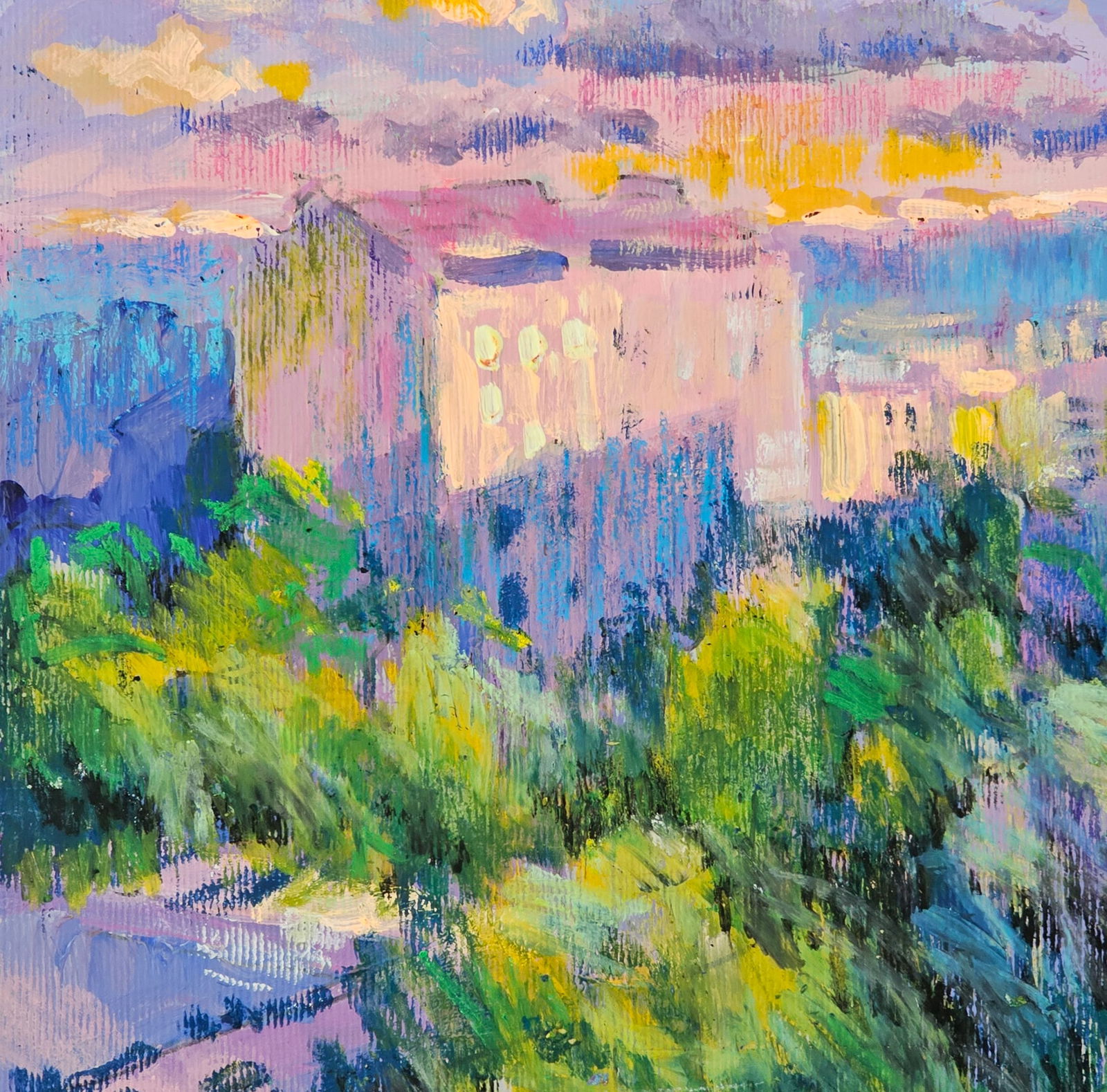 Acrylic painting window landscape Vyacheslav Petrovich Babac - 8