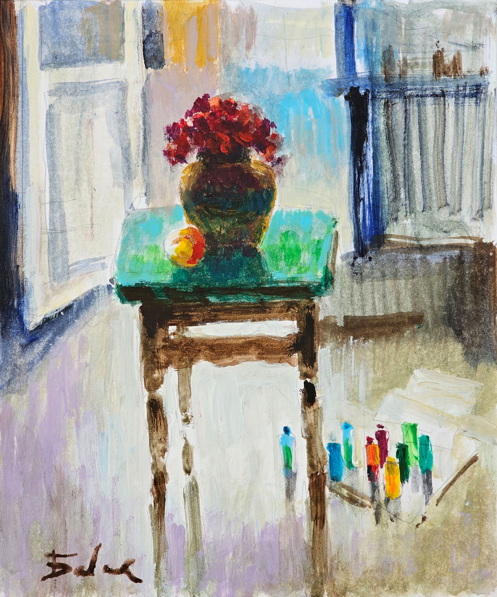 Acrylic painting artist's day Vyacheslav Petrovich Babac (1 of 10)