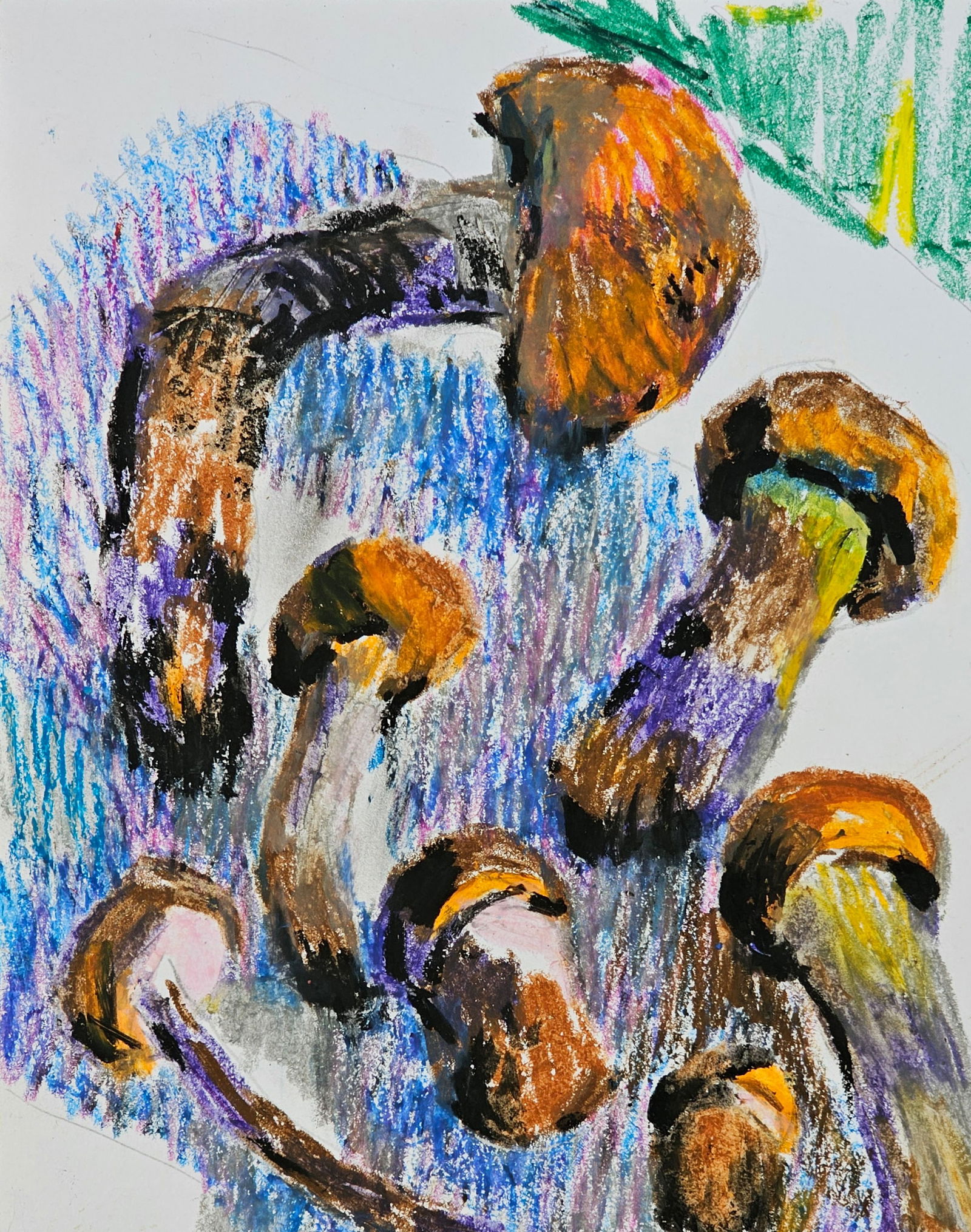 Acrylic painting mushrooms Leccinum aurantiacum Vyacheslav Petrovich Babac - 3