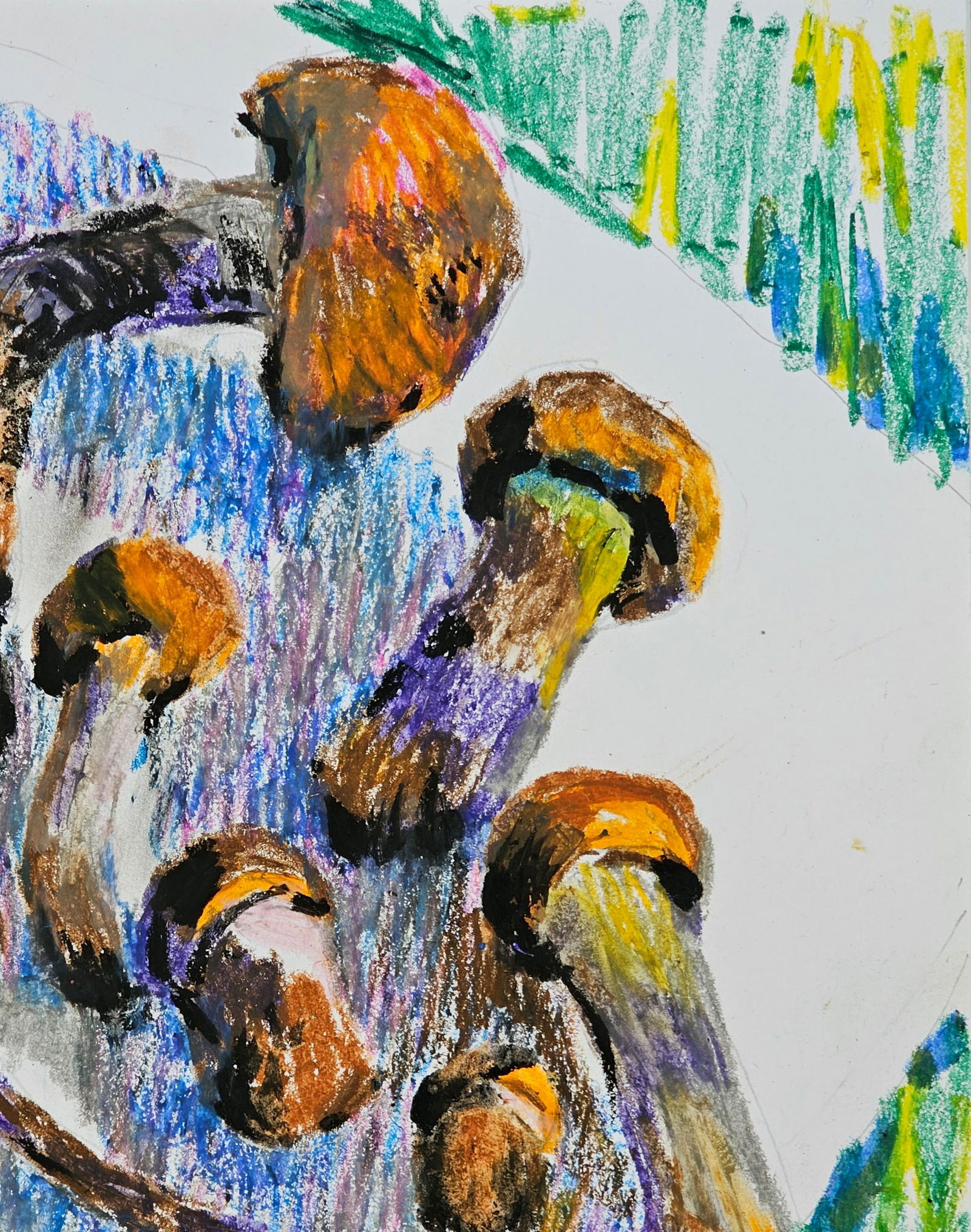 Acrylic painting mushrooms Leccinum aurantiacum Vyacheslav Petrovich Babac - 4