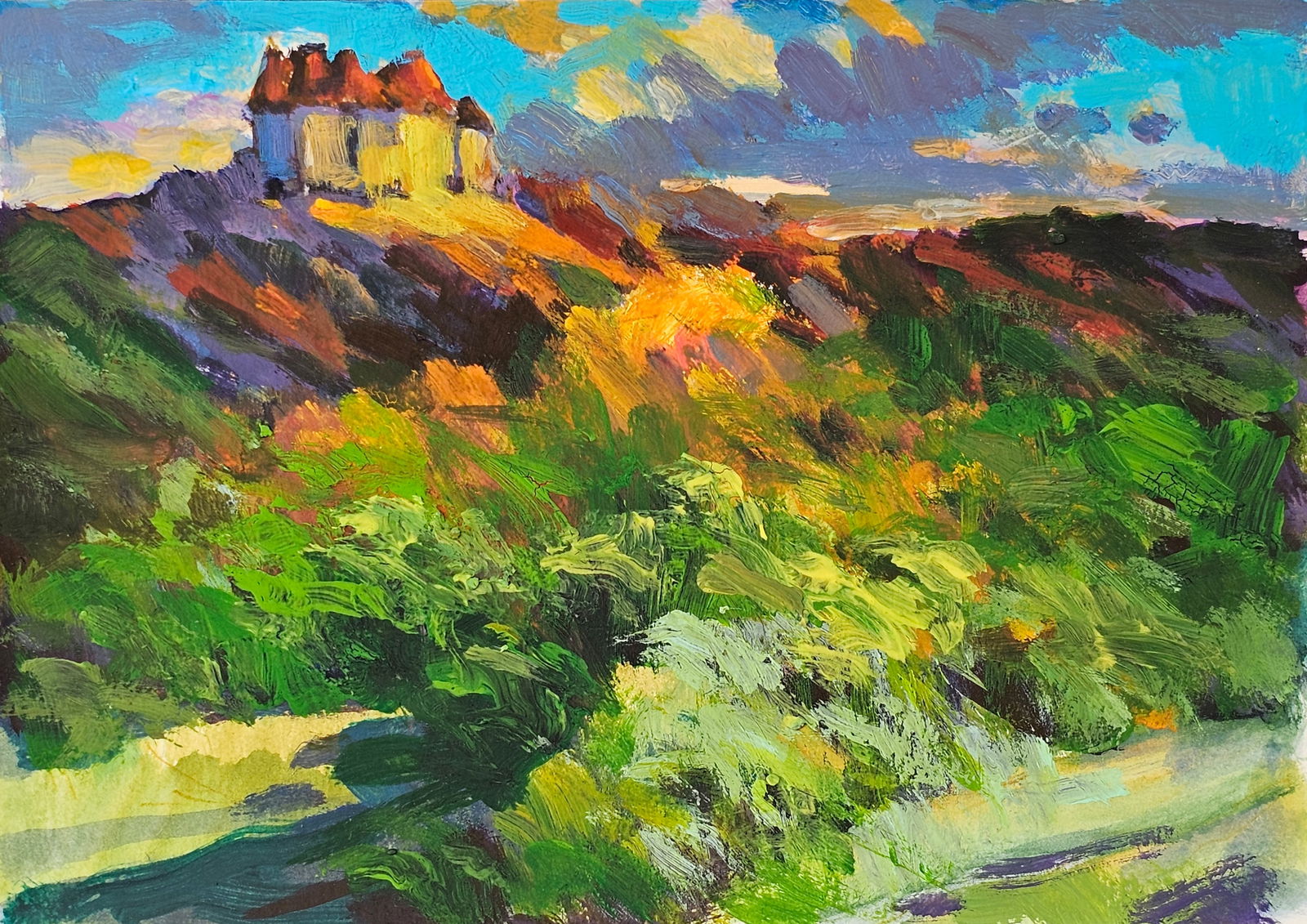 Acrylic painting the city of Ivano-Frankivsk Vyacheslav Petrovich Babac: Title: Acrylic painting the city of Ivano-Frankivsk Vyacheslav Petrovich Babac Description: 241BA Painter: Vyacheslav Petrovick Babac Size: 15x21 cm/ 5.9x8.26 inchesComponent: Acrylic, cardboard Origi