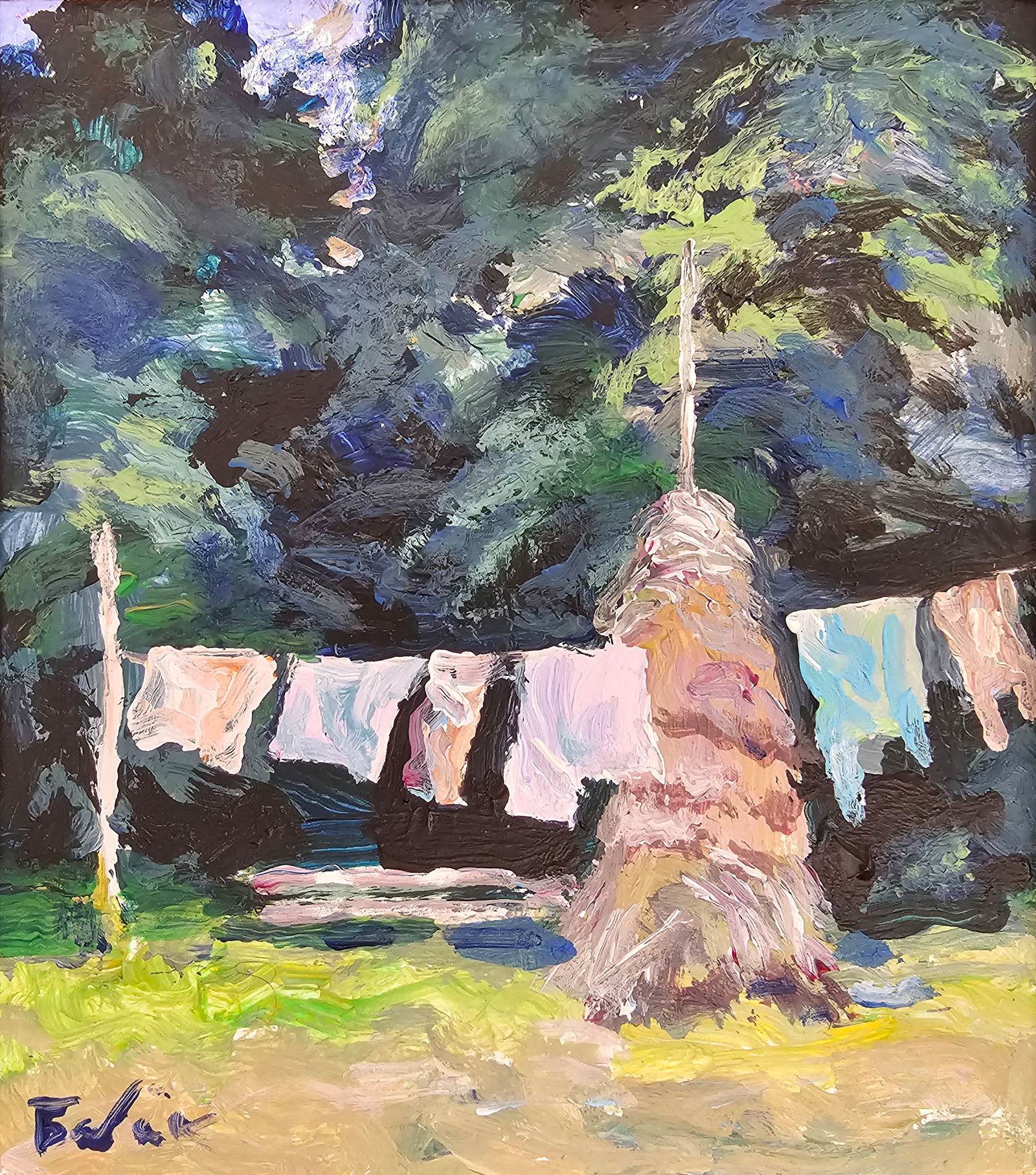 Acrylic painting Carpathian routine Vyacheslav Petrovich Babac (1 of 10)