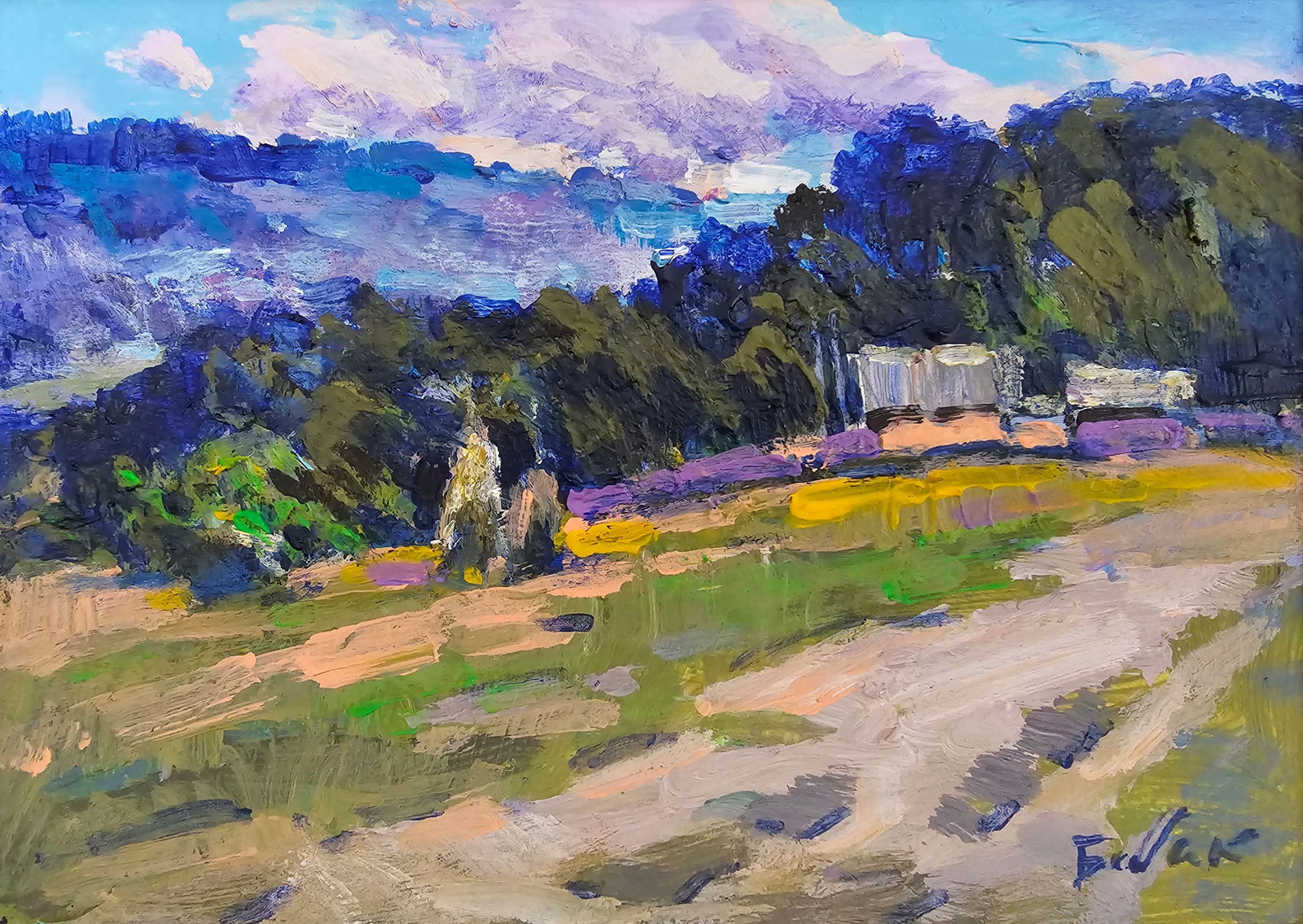 Acrylic painting Carpathian landscape Vyacheslav Petrovich Babac (1 of 10)