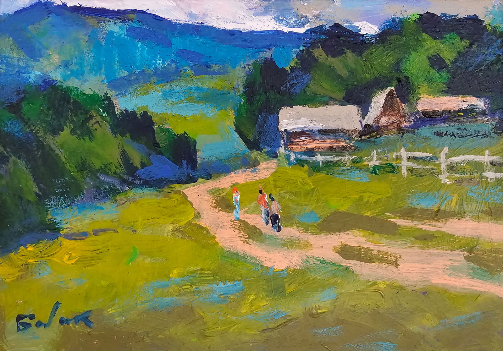 Acrylic painting Carpathians Vyacheslav Petrovich Babac (1 of 10)