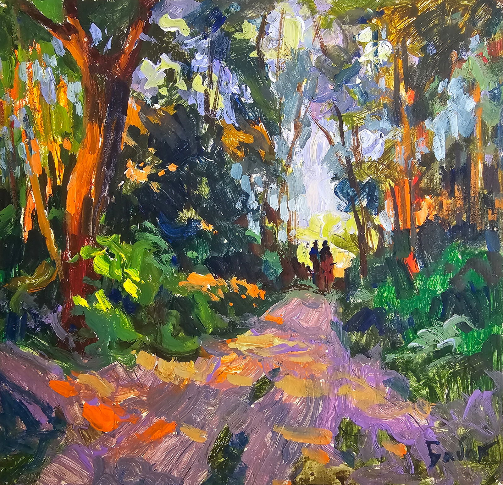 Acrylic painting a walk in the forest Vyacheslav Petrovich Babac (1 of 10)