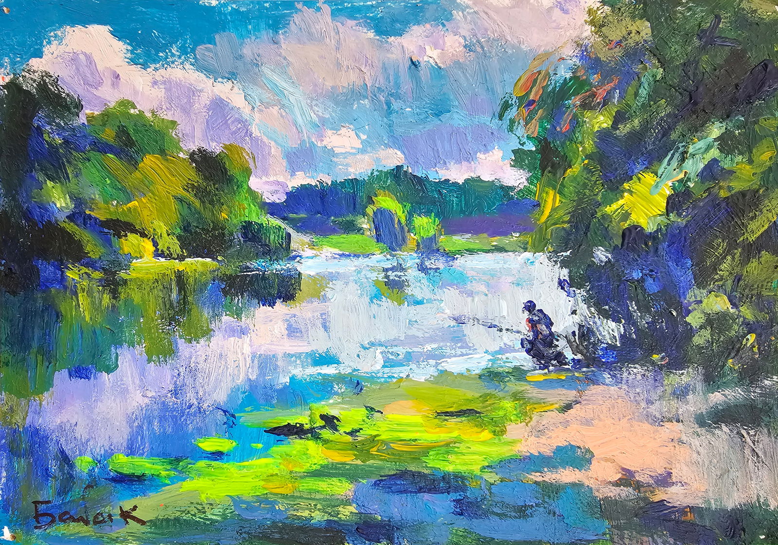 Acrylic painting the weekend Vyacheslav Petrovich Babac (1 of 10)