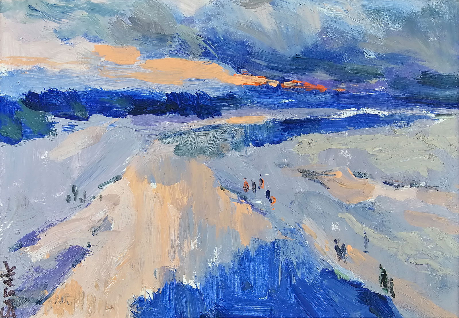 Acrylic painting the storm has passed Vyacheslav Petrovich Babac (1 of 10)