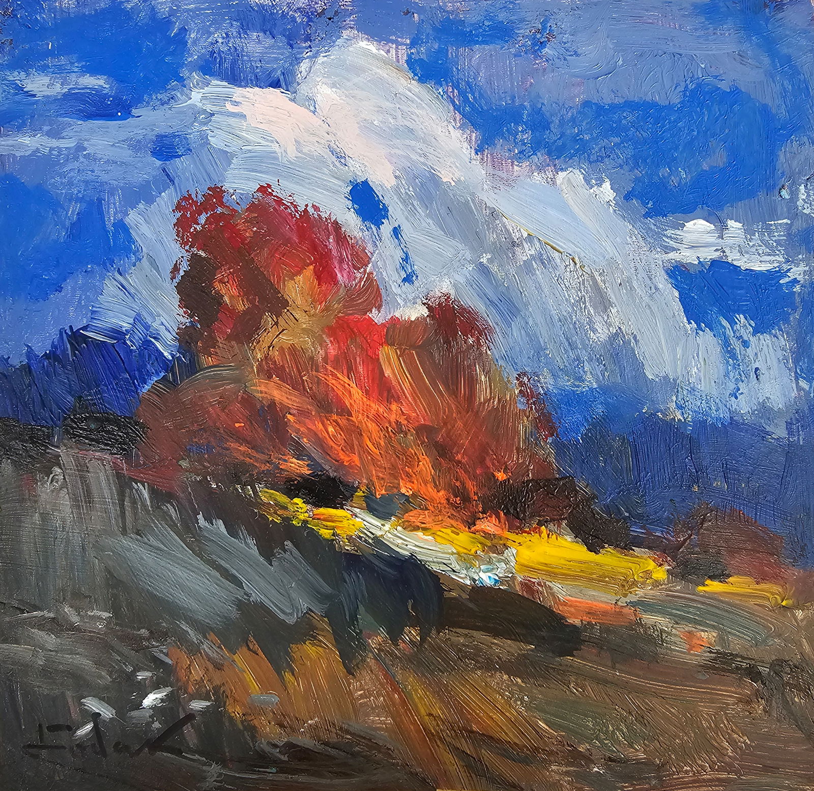 Acrylic painting The last ray Vyacheslav Petrovich Babac (1 of 11)