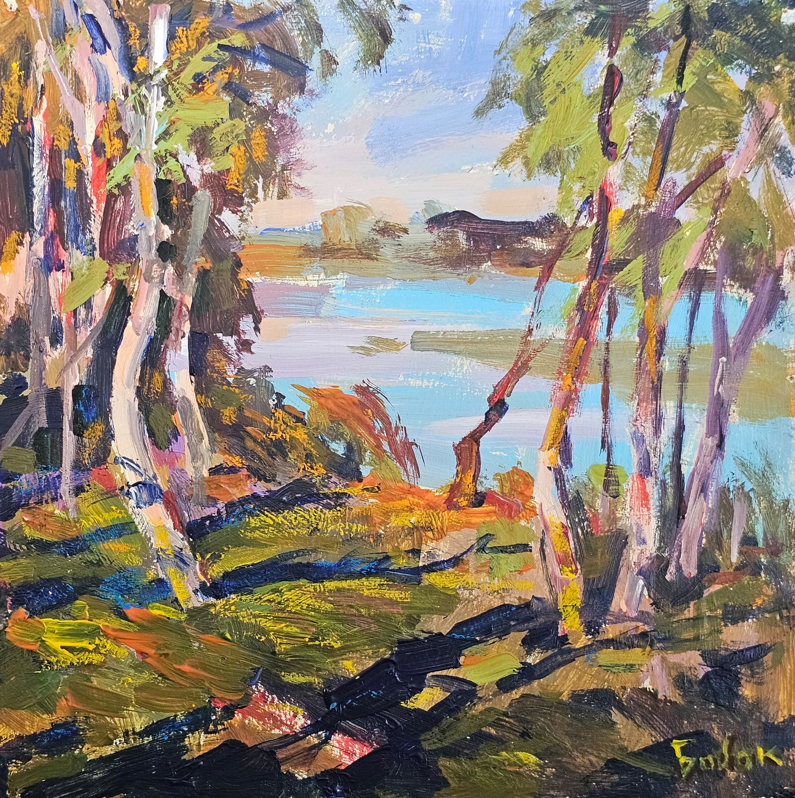 Acrylic painting Evening motif Vyacheslav Petrovich Babac (1 of 10)