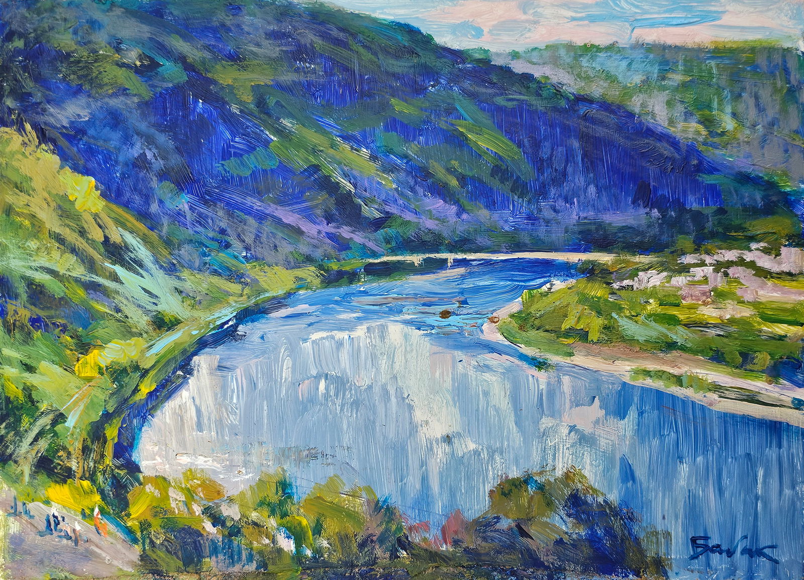 Acrylic painting Picturesque Dniester Vyacheslav Petrovich Babac (1 of 10)