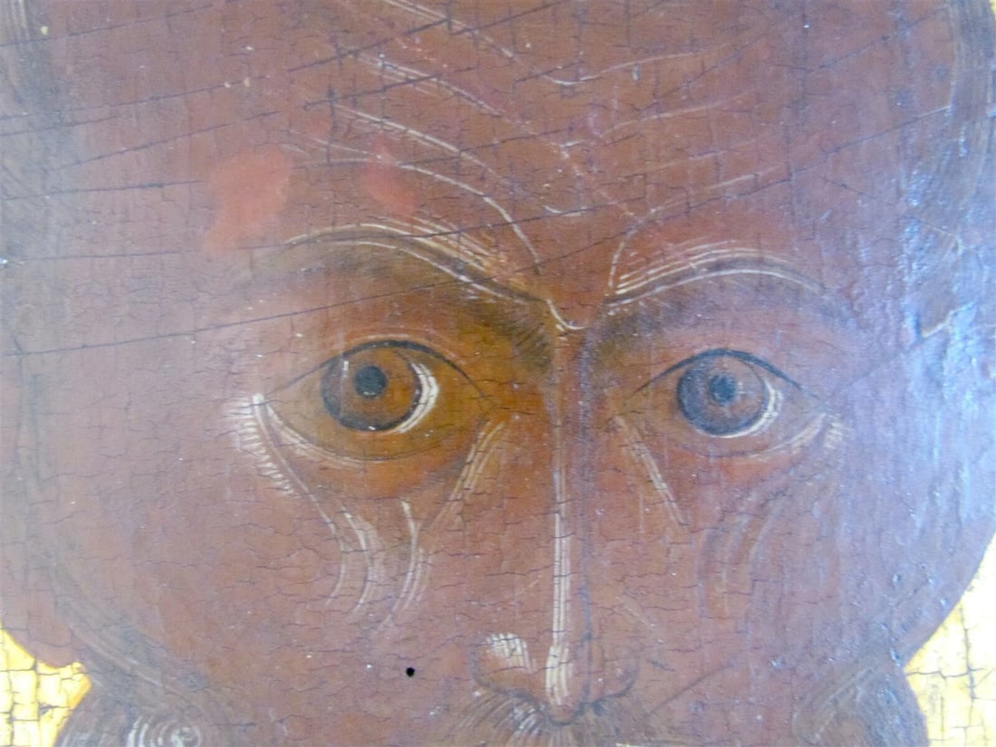 18th CENTURY RUSSIAN ICON of ST. NICHOLAS ANTIQUE MUSEUM QUALITY - 6