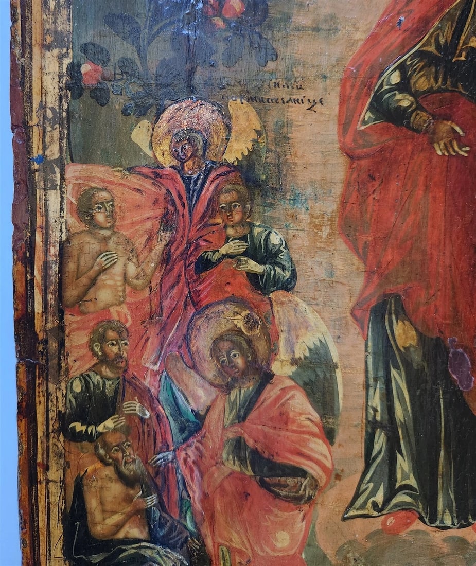 RUSSIAN ICON of VIRGIN of JOY 18th CENTURY antique LARGE 15 by 20 inches - 4