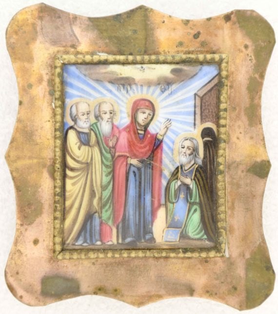 Finift. Appearance of the Mother of God to the Venerable Sergiy Radonezh (1 of 2)