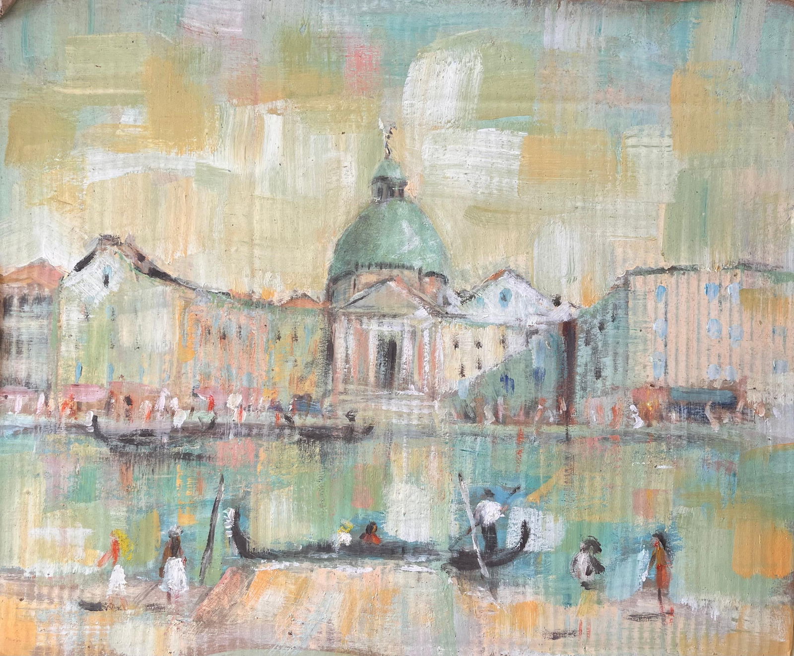 Fanch Lel; Impressionist Venetian Canal Scene with Gondolas and Basilica by Fanch Lel (1 of 11)
