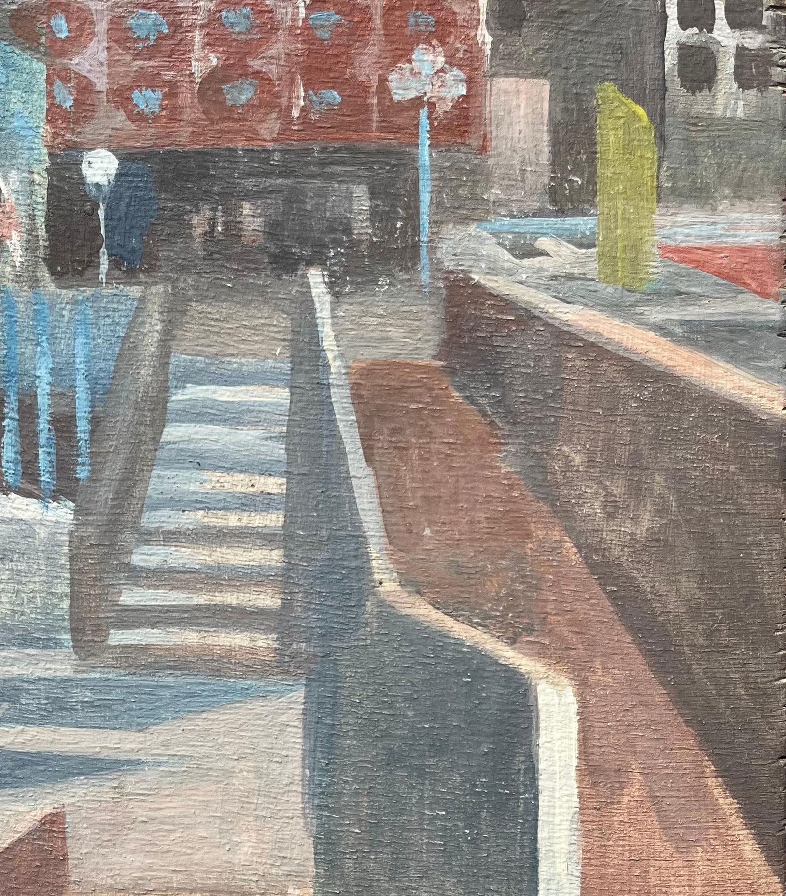 Bernadette Kelly; French Modernist Oil Painting of Urban Staircase and Architectural Scene - 10