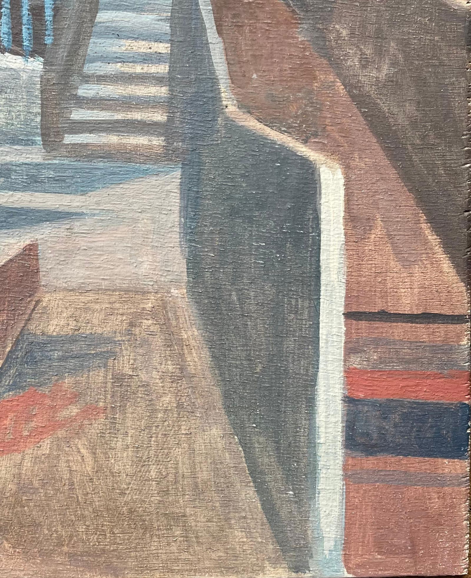 Bernadette Kelly; French Modernist Oil Painting of Urban Staircase and Architectural Scene - 11