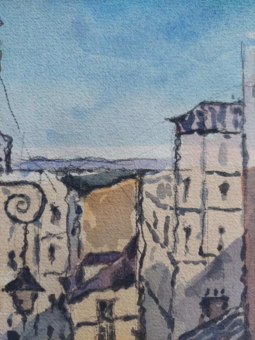 French Modernist Cubist Painting Steps into the Town, 21st Century - 3