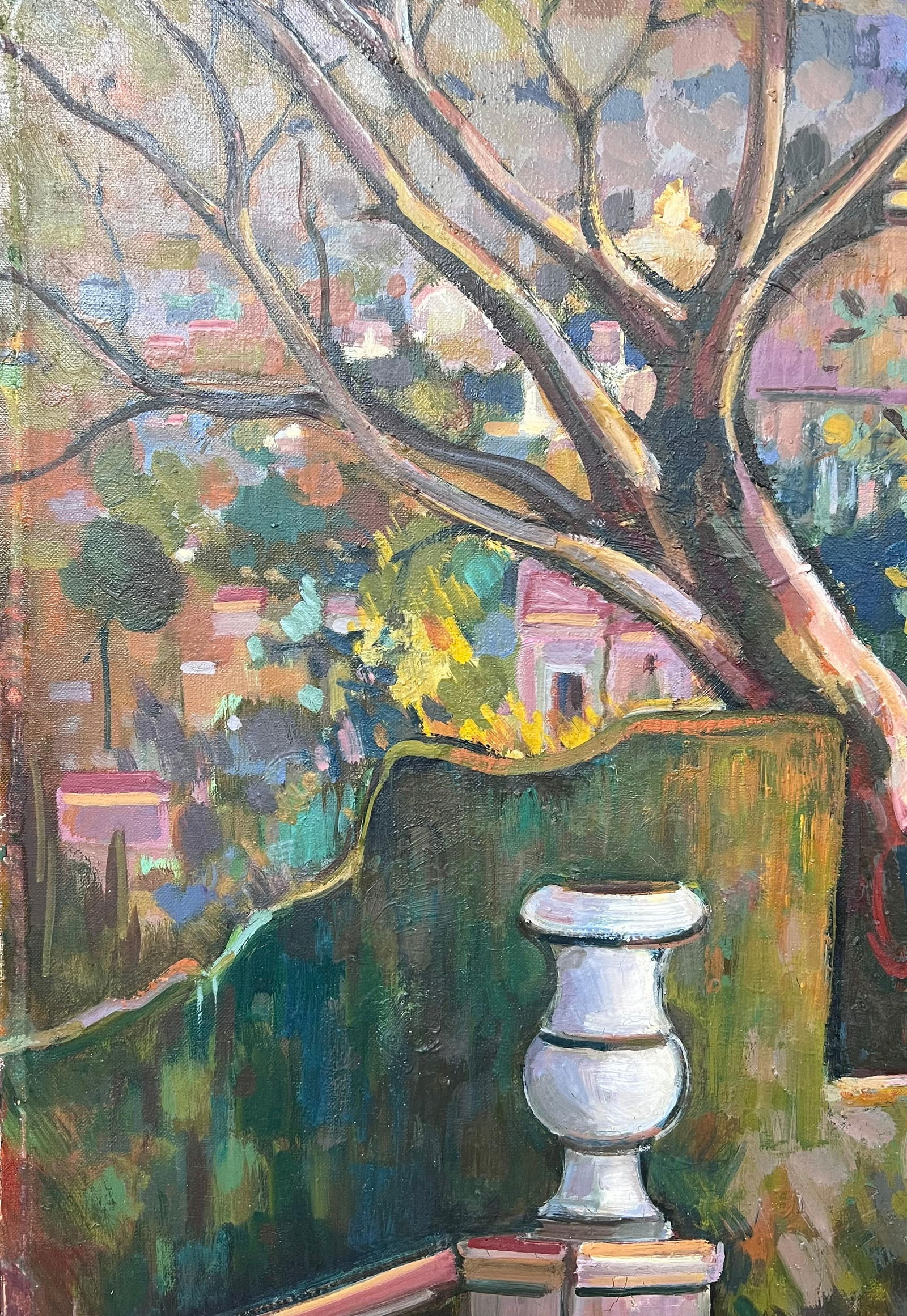 Max Toutain; Provencal Coastal Garden Terrace Huge 20th Century French Impressionist Painting - 11