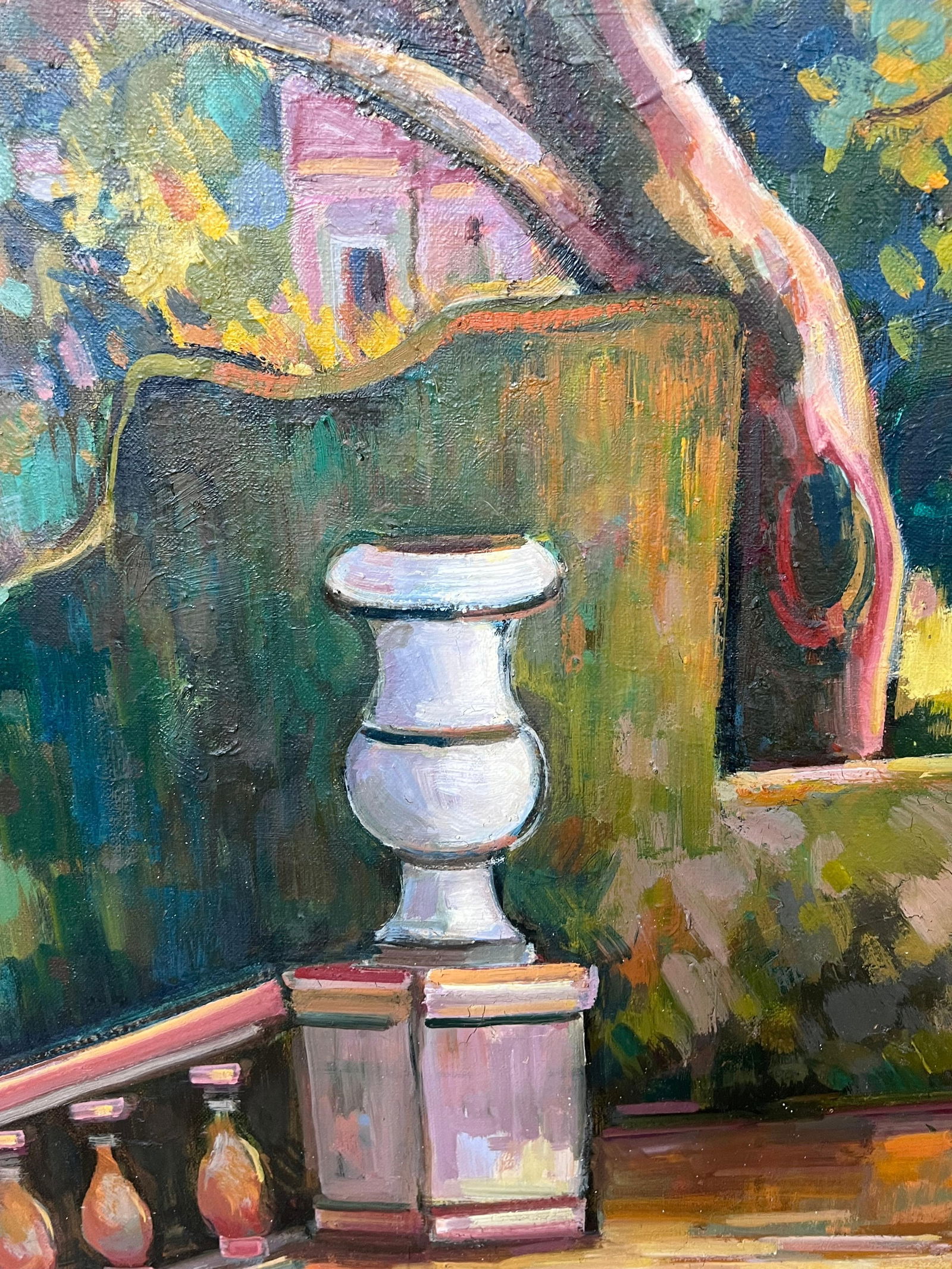 Max Toutain; Provencal Coastal Garden Terrace Huge 20th Century French Impressionist Painting - 14