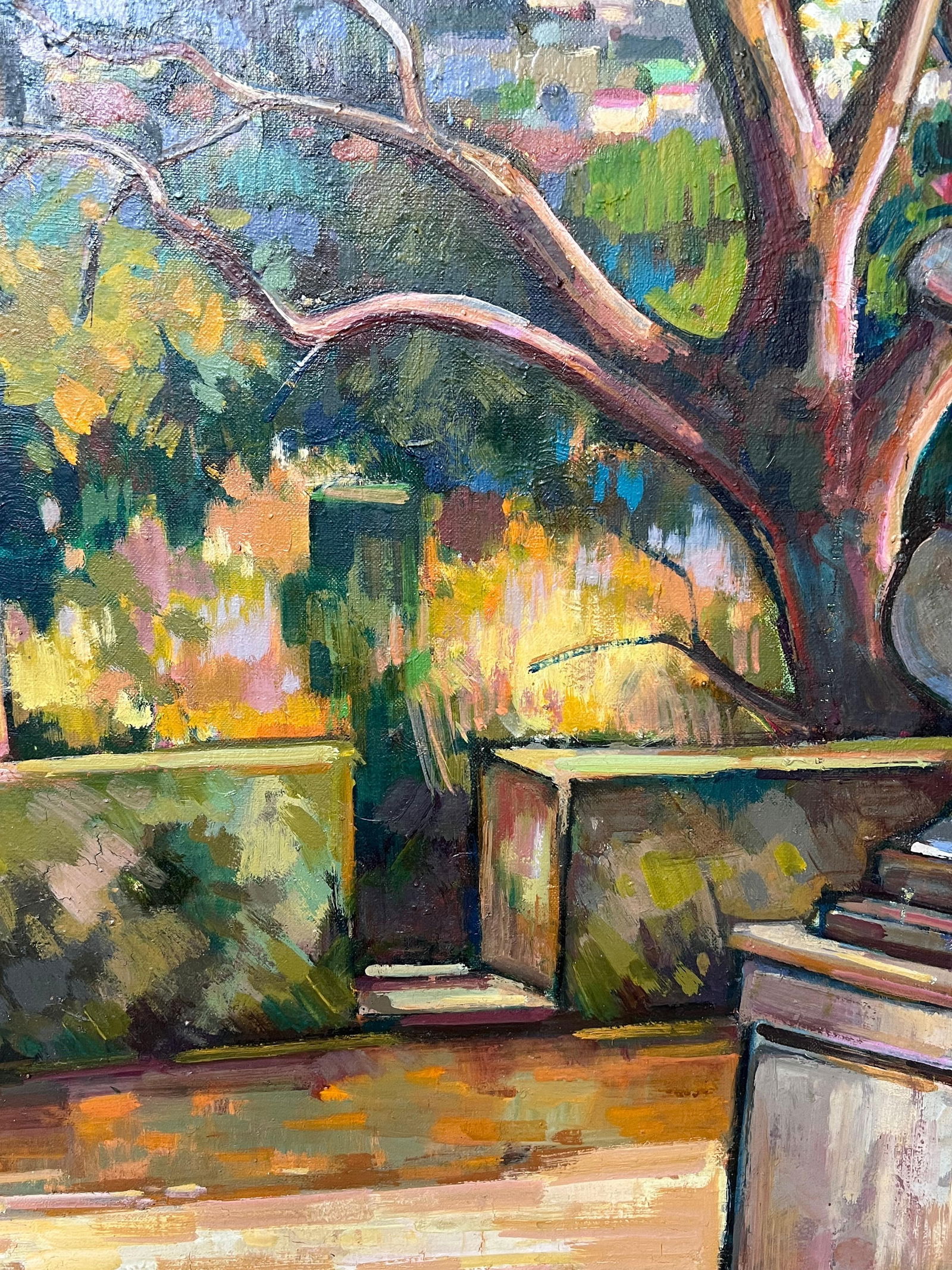Max Toutain; Provencal Coastal Garden Terrace Huge 20th Century French Impressionist Painting - 2