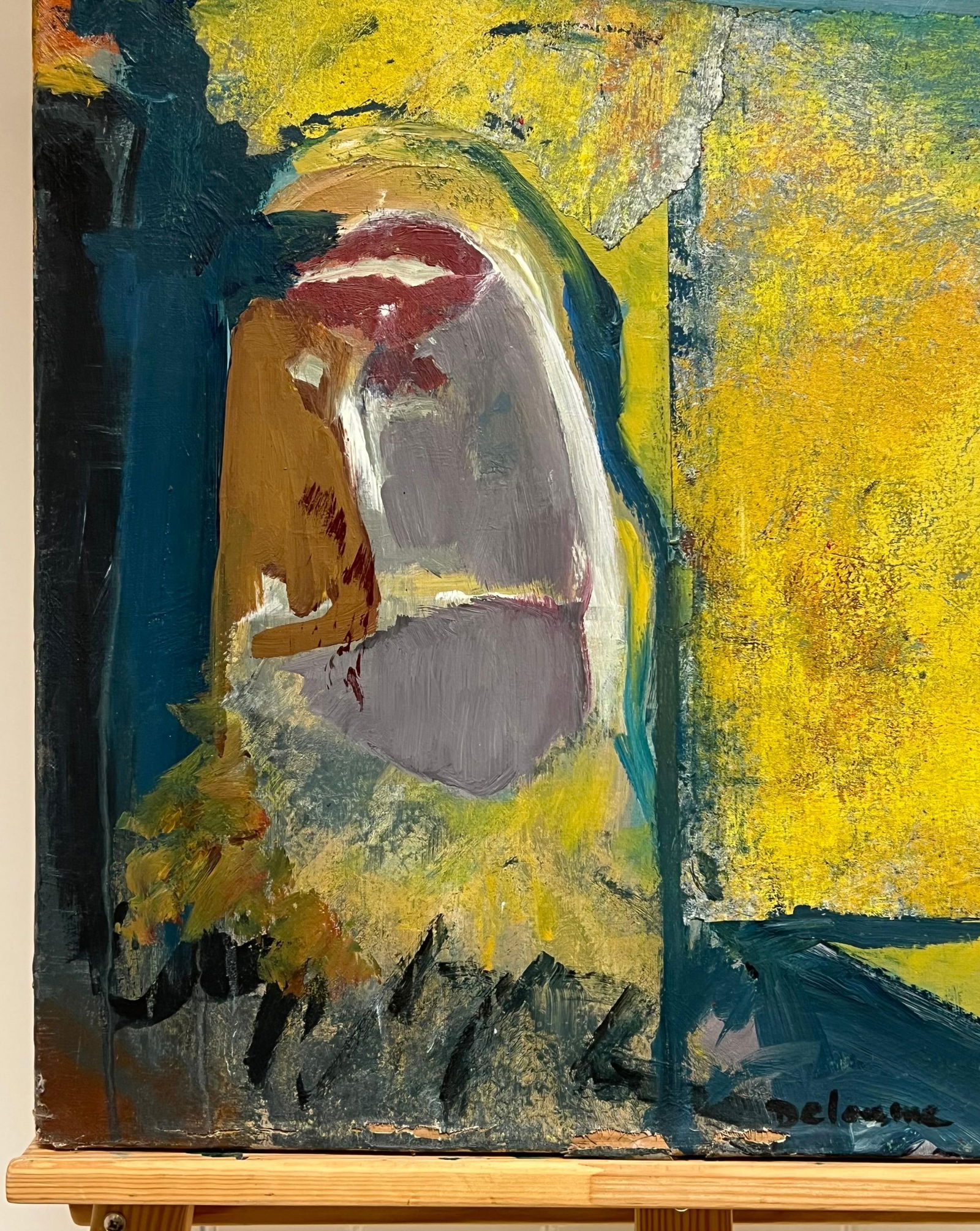 Marie Deloume (French born 1942); Large French 20th Century Abstract Expressionist Oil Painting - 5