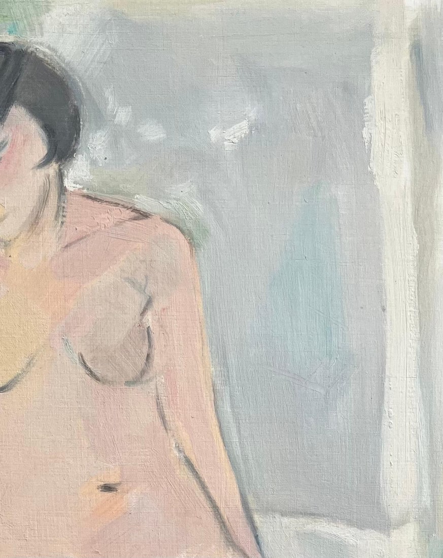 Roland Pichard; Seated Figure Study in Soft Pastels - Contemporary Oil Painting - 7