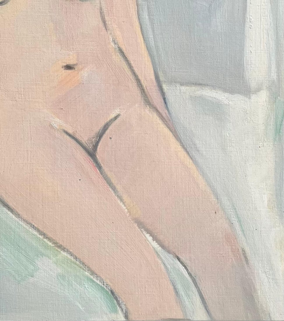 Roland Pichard; Seated Figure Study in Soft Pastels - Contemporary Oil Painting - 8