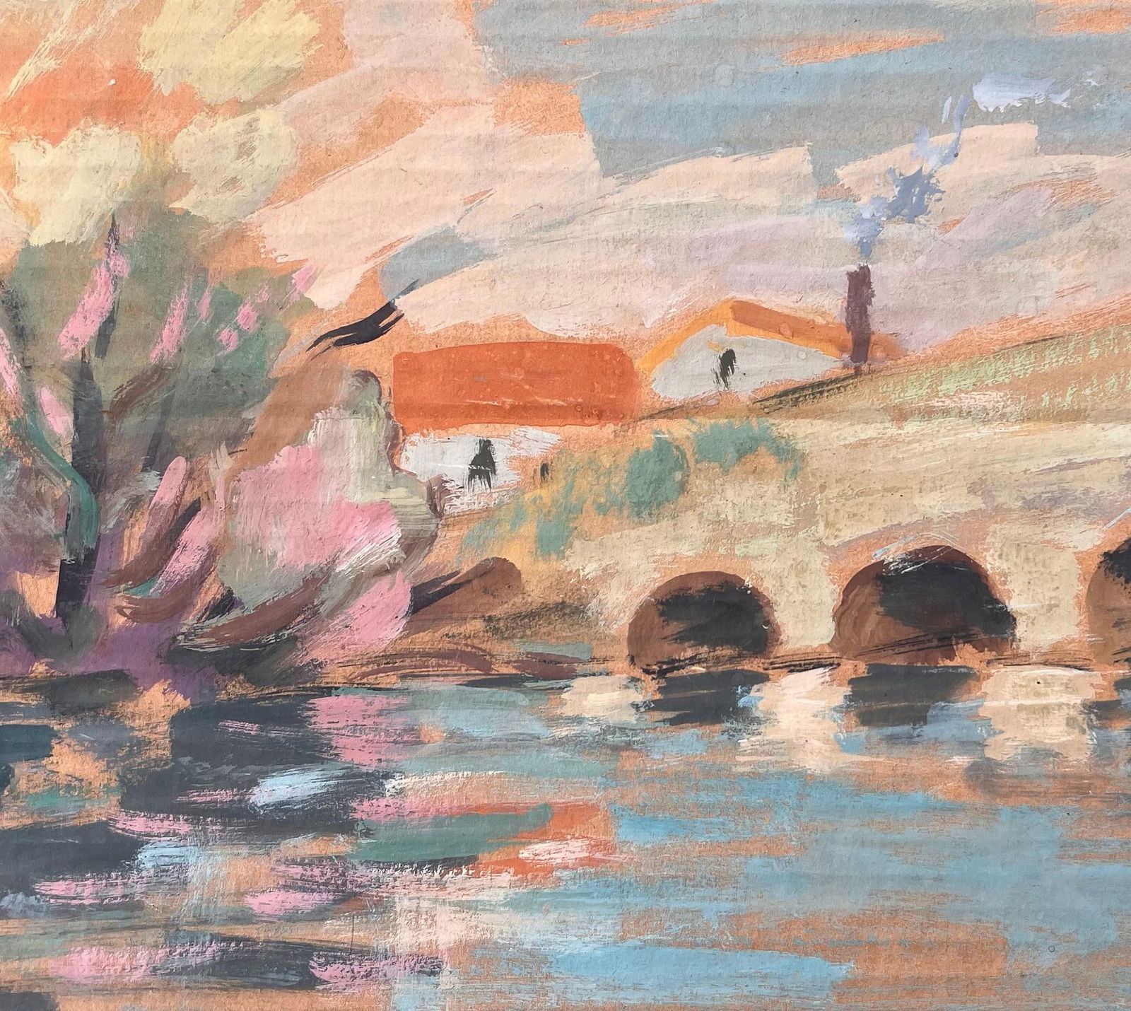 Fanch Lel; French Impressionist Landscape of Brunoy and the Old Bridge of Boussy - 2