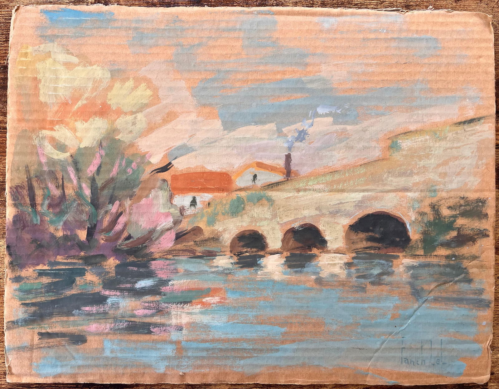 Fanch Lel; French Impressionist Landscape of Brunoy and the Old Bridge of Boussy - 5