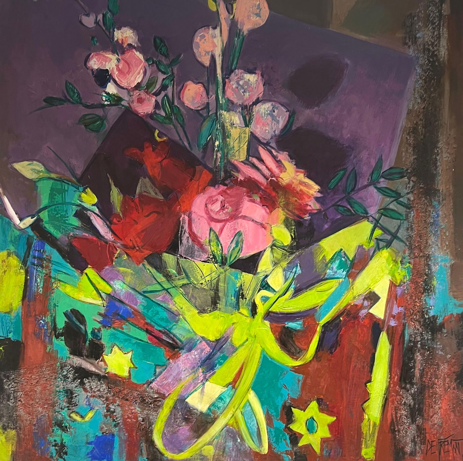 Andrée de Frémont; Huge Contemporary French Expressionist Abstract Modernist Still Life - 4