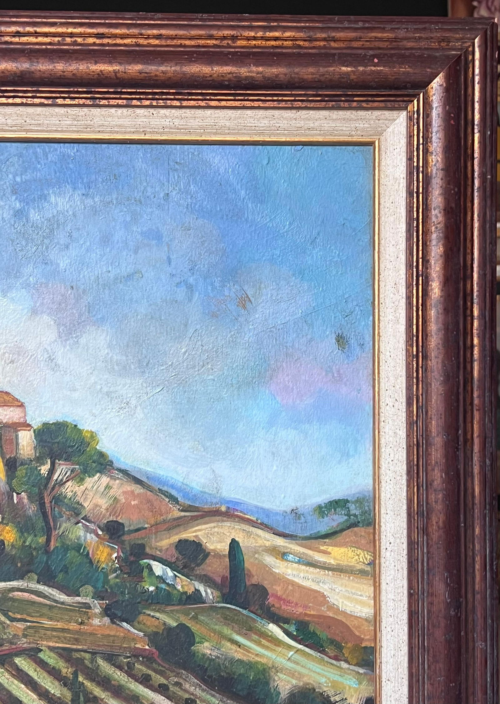 Max Toutain; Provencal Hill Perched Town 20th Century French Post Impressionist Oil Painting - 14